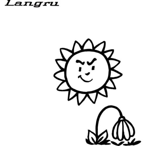 Langru 12.4CM*15.1CM Interesting Nifty Caricature Sun Artistic Delicate Nice Vinyl Decal Car Sticker Car Accessories Jdm