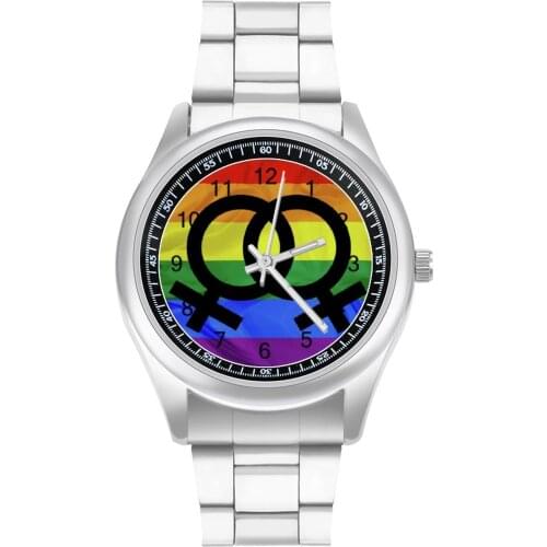 Lesbian Pride Quartz Watch Good Quality Funny Wrist Watch Stainless Men Office Photo Wristwatch