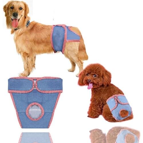 M-XXL Dog Diaper Physiological Pants Sanitary Washable Bitch Underpants Shorts Dog Underpants Pad