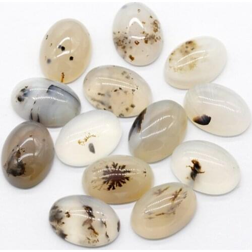 Natural Stone Grass Flower Agate Gemstone Convex Oval Wholesale Bulk Gemstone Jewelry Ring Face Pendant Accessories