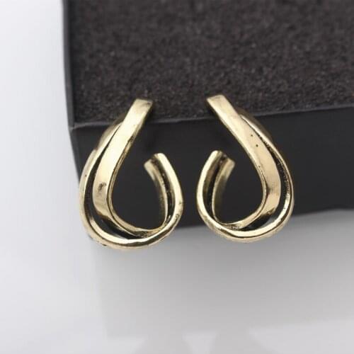 Fashion 2021 Vintage Gold Drop Water Earrings For Women Jewelry Accessories New Arrived Girl Student Gift