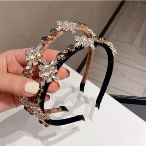 Women Hairbands Simple retro style Rhinestone female fashion snowflake super fairy ins head jewelry