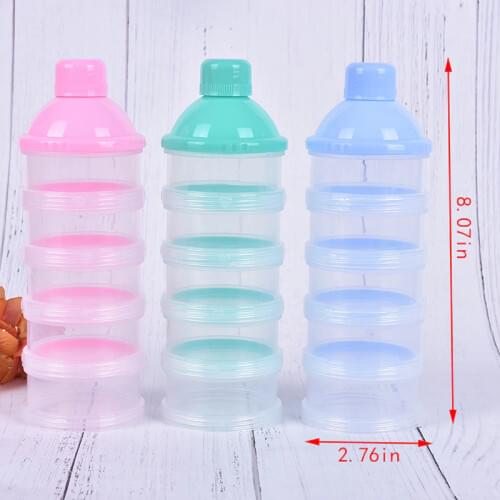Portable Newborn Baby Milk Dispenser 5 Layers Milk Bottle Storage Container
