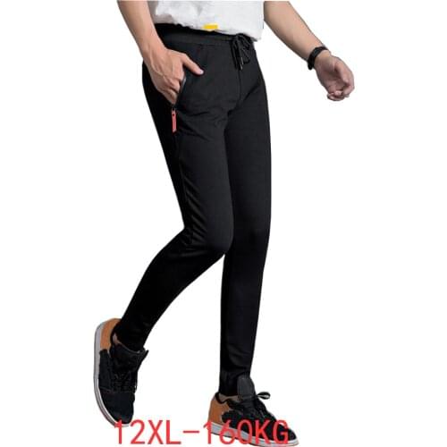 High quality spring summer men sweatpants sports pants plus size 2XL 11XL 12XL oversize pants black simple 160KG 60 62 66 68 70