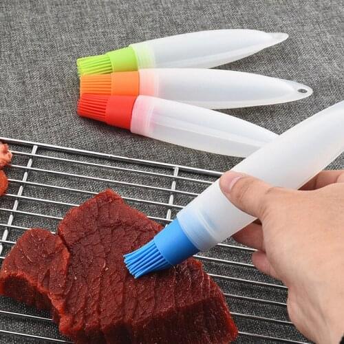 Silicone Oil Brush For BBQ Soy Sauce Dispenser Honey Container Grill Tool Kitchen Utensils Cooking Safety Basting Brush