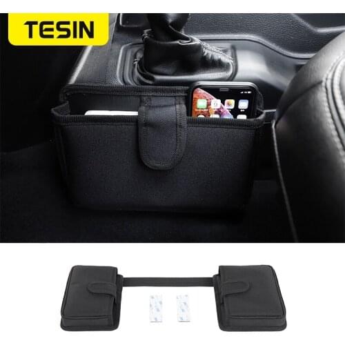 TESIN Stowing Tidying For Jeep Wrangler JL 2018+ Car Gear Shift Storage Bag Organizer Accessories For Jeep Wrangler JL 2018