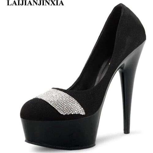LAIJIANJINXIA 2018 Close Toe Summer Sexy 15cm High Heels Wedding Party Dress Women Pole Dance Shoes Sandals Dancing Shoes