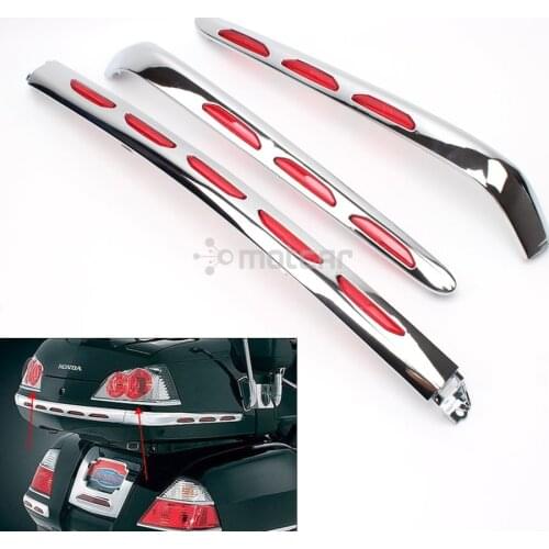 Motorcycle Decoration Chrome Fairing Lens Light Trunk Moldings Saddlebag Tail Box For Honda Goldwing 1800 GL1800 GL 2001-2011