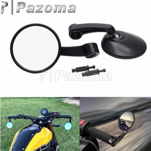 Aluminum Handlebar Mirror Motorcycle Round Side Mirrors Rear View Mirror For Harley Suzuki Honda Ducati Kawasaki BMW Cafe Racer