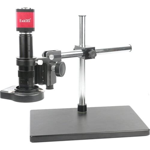 Newest 13MP HDMI VGA Outputs Industry Video Microscope Camera+Big Boom Stand Universal Bracket+180X C-MOUNT Lens+56 LED Light