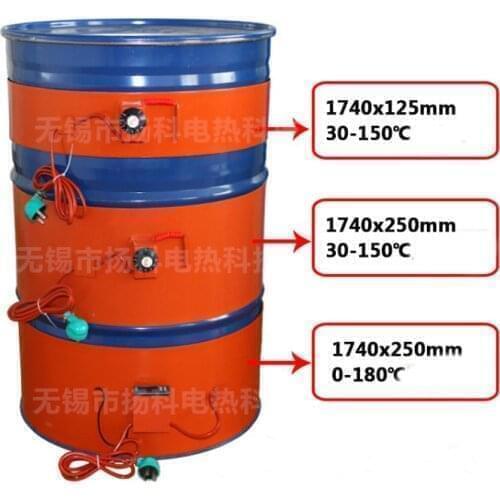 200L 100L 3000W 2000W 220V OilTank heater band oil drum heating tape pail can heating jacket Silicone Rubber heating belt