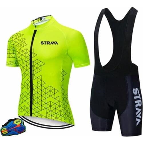 2021 Summer Cycling Jersey set STRAVA Maillot Ropa Ciclismo Cycling Bicycle Clothing MTB Bike Clothes Uniform Cycling Set