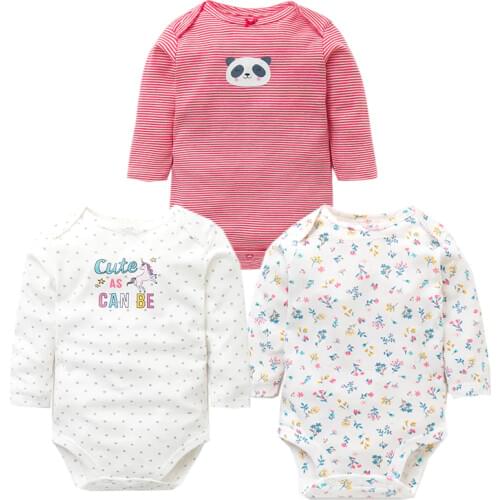 3PCS/LOT Baby Bodysuits Autumn Top Quality Baby Girl Boy Clothes 100% Cotton Long Sleeve Underwear Infant Baby Jumpsuit 0-24M