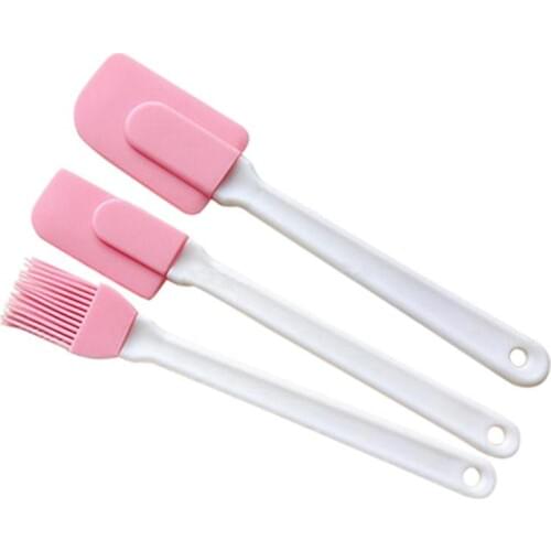 3x Silicone Cream Spatula Batter Scraper Butter Cake Spatula Mixer Spatula Set Brush Mixing Shovel Butter Baking Tools