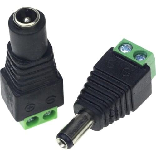 5PCS 5.5x2.1/2.5mm Female/Male DC Power Cable Jack Plug For LED Strip CCTV Security Camera Home Applicance Connector