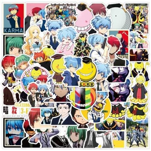 50PCS Japan Anime Assassination Classroom Graffiti Stickers for Laptop Skateboard Decal