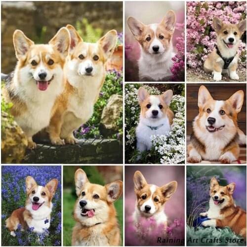 5D Diy Diamond Painting Welsh Corgi Dog Embroidery Animal Craft Kit Sale Cross Stitch Full Drill Mosaic Pictures Home Decor Gift