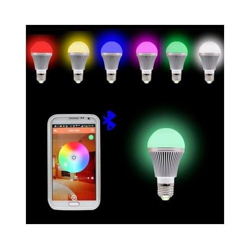 Wireless Smart LED Light Bulb,5w RGB dimmable Bluetooth-compatible Remote Control for IOS&Android Smartphone Controlled by APP