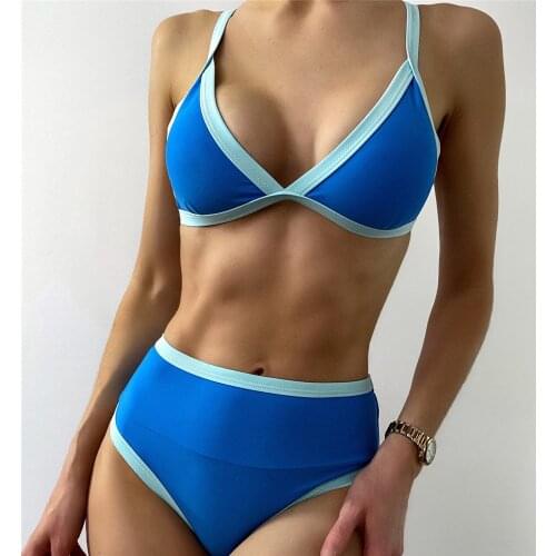 Patchwork High Waist Bikinis 2021 Mujer Women Swimwear Push Up Swimsuit Thong Beachwear Bathing Suit Brazilian Bikini Set