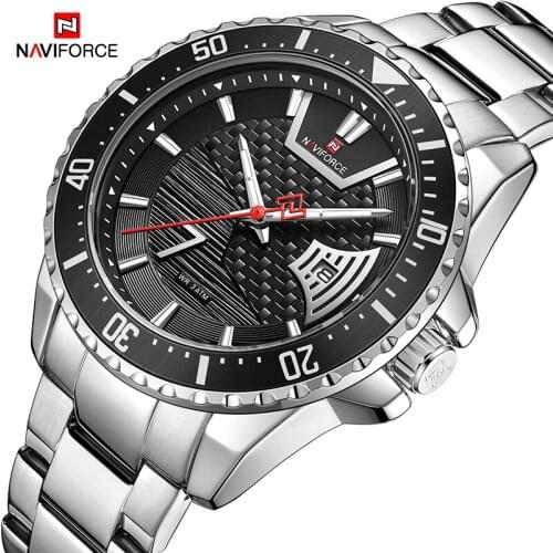 The New NAVIFORCE Top Brand Men’s Watches Casual Fashion Casual Clock Waterproof Stainless Steel Strap Quartz Analog Watch Male