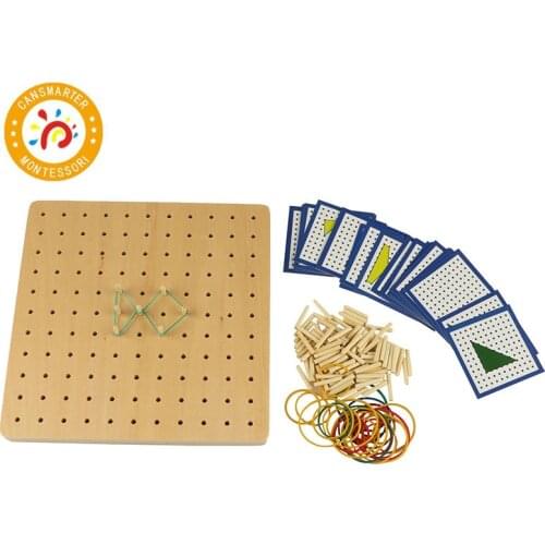 Montessori Kids Toy High-Quality Creative Graphics Rubber Tie Nail Boards with Cards Education Preschool Studying