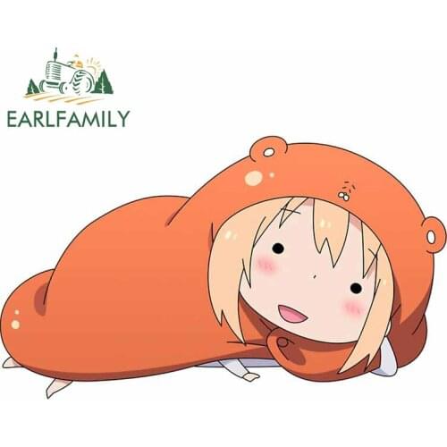 EARLFAMILY 13cm x 7.9cm for Himouto Umaru Chan Car Stickers Snowboard Helmet Waterproof Refrigerator Vinyl Material Fold EVO SX