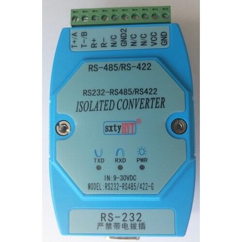 Isolated active RS232 to RS485 RS422 converter 232 to 485 industrial lightning protection rail