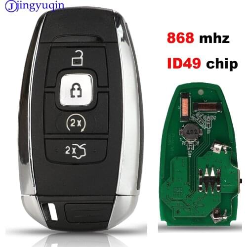 Jingyuqin Remote 4 Buttons 868mhz ID49 Chip For Lincoln MKC MKZ 2017 2018 Control Car Key Smart