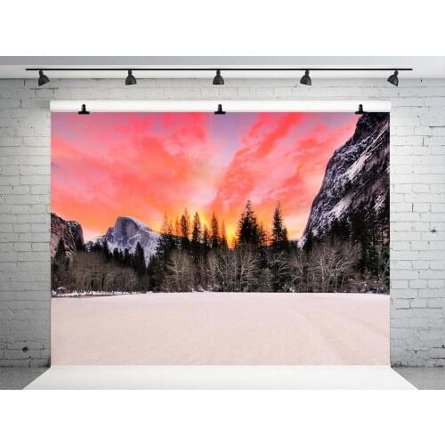 VinylBDS Sunset Scenic Backgrounds For Photo Studio Mountains Photography Backdrops Snow Winter Fondos De Estudio Fotografia