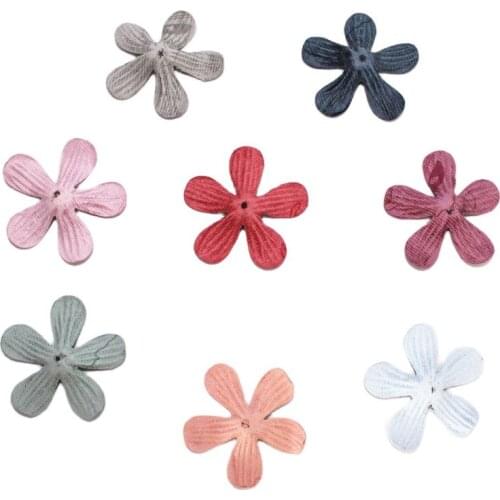 20pc Small Exquisite Leather Flowers Handmade Artificial Flower Head Wedding Decoration DIY Scrapbooking Craft Fake Flower