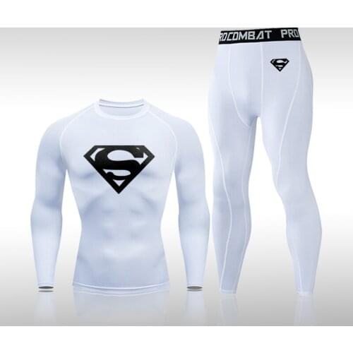 Men Sports Fitness 2-Piece Compression Tights, Mens Sportswear Running Training Cycling Mountain Climbing Gym Sports Suit