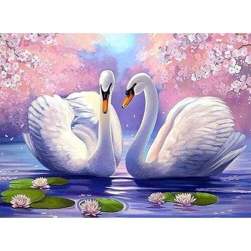 5D Diy Diamond Painting Swan Cross Ctitch Kits Diamond Embroidery Cross Stitch Home Decoration Painting home decor label
