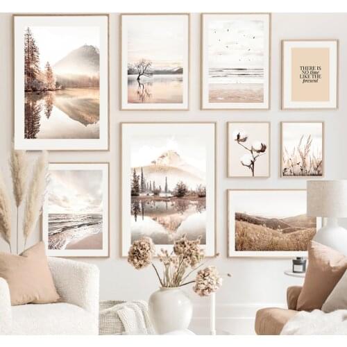 Mountain Forest Sea Rice Cotton Wall Art Canvas Painting Nordic Posters And Prints Landscape Wall Pictures For Living Room Decor