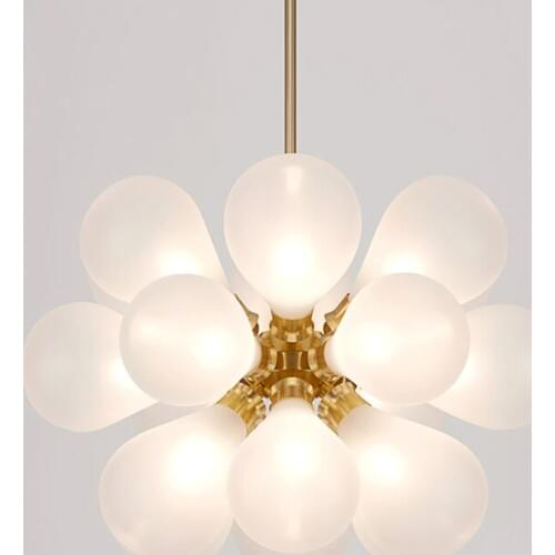 Nordic simple stained glass chandelier childrens room living room bedroom dining room lighting