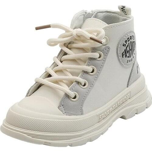 2021 Autumn New Childrens Single Boots Girls Fashion Martin Boots Boys Anti-kick British Short Boots