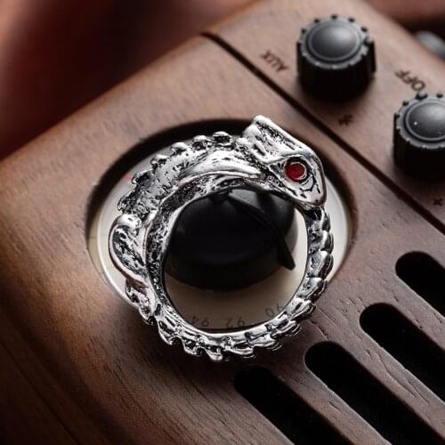 Punk Retro Hip Hop Fashion Mech Snake Pangolin Ring Adjustable Personality Zinc Alloy Jewelry 2021 Signet-ring Accessories