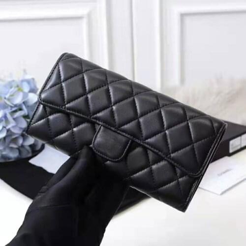 Luxury women Wallet designer famous brand and lambskin leather Wallet 2019 new caviar Long Wallet hight quality free ship