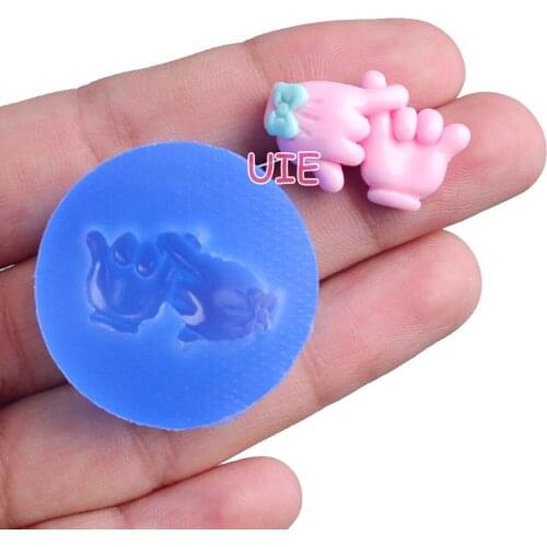FYL686U 22.1mm x 13.8mm Gesture Silicone Mold Fondant Cake Decoration Candy Resin Clay Earrings Necklace Craft Soap Candle
