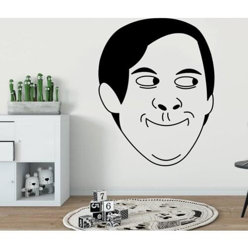 Smirking Funny Guy Meme Wall Sticker Decal Home Meme Sticker Home Wall Decoration A00369
