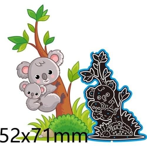 Cutting Dies Koalas Climbing Tree New for Decoration Scrapbooking Stencil Paper Craft Album Template 52*71mm
