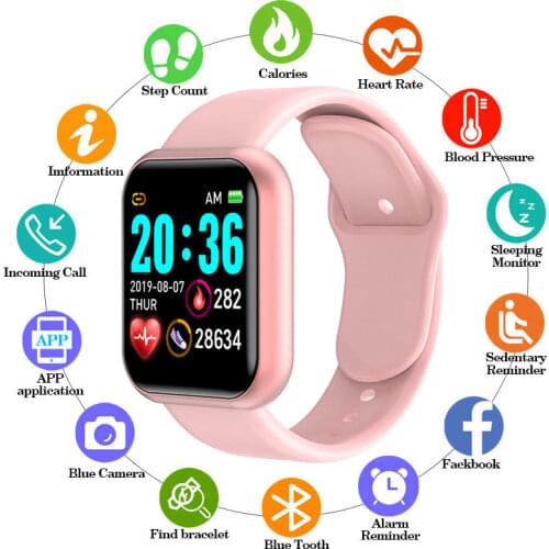 Y68 Smart Watch D20 Men Women Blood Pressure Heart Rate Waterproof Tracker Sport Clock Watch Smart Clock Hours For Android IOS