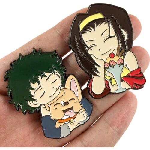Japan Anime Brooch Comic Cowboy Bebop Figure Spike Spiegel Faye Valentine Badge Pins Fashion Enamel Lapel Pin Cosplay Jewel NEW