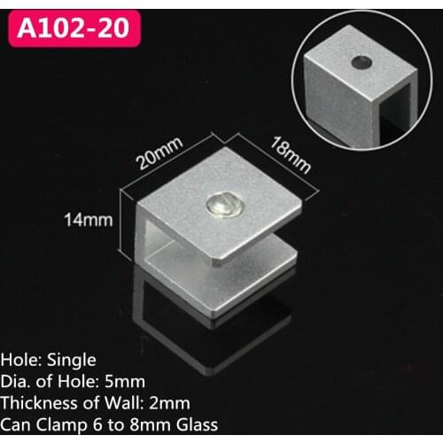 10pcs A102-20 For 6 to 8mm glass board Rectangular Shape Aluminum Material Glass Clamps Shelves Support Bracket Clips