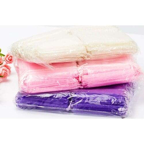 100pcs/lot Organza Bag Jewelry Packaging Candy Wedding Party Goodie Packing Favors Cake Pouches Drawable Bags