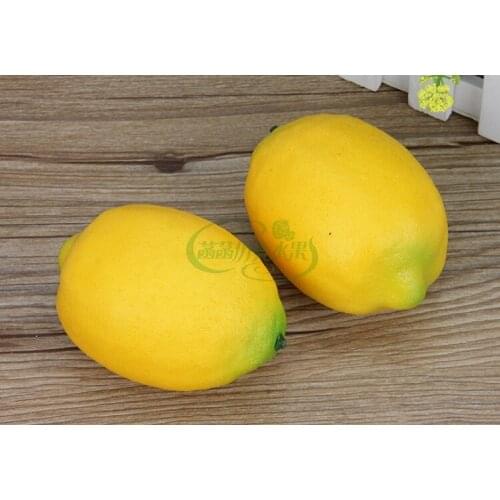 3pcs 10cm*6.7cm Artificial Simulation Cute Yellow Lemon Fruit Home Photograhpy Decorative Fruit 04016011