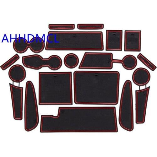 Car Anti-Dirty Pad Door Groove Gate Slot Cup Armrest Storage Pad Anti-Slip Mat For Isuzu MU-X 2015 2016 2017