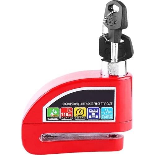 Motorcycle Scooter Bicycle Anti-Theft Disc Brake Lock Security Alarming System Motorcycle Disc Brake Lock Black/Red/Yellow/Blue