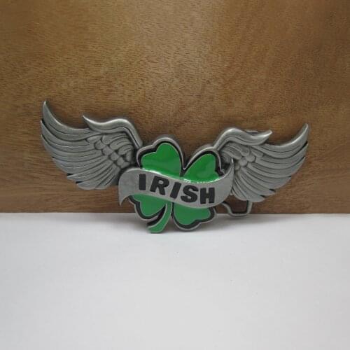BuckleClub wholesale zinc alloy Irish wings belt buckle western jeans gift belt buckle FP-02452 PEWTER FINISH