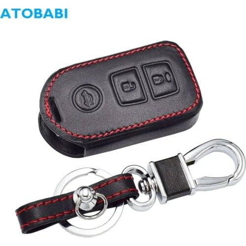 Real Leather Car Key Case For Toyota Rav4 Camry Levin Navi 2014 Smart Auto Remote Control Fob Cover Keychain Car Accessories