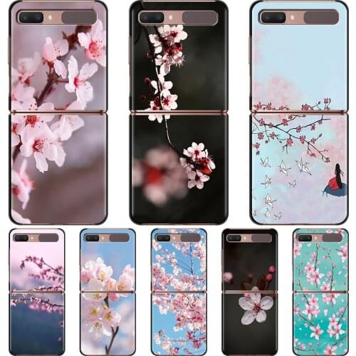 Beautiful Flower Cherry Phone Case For Samsung Galaxy Z Flip 6.7" Hard PC Cover Mobile Phone Bag ZFlip 5G Segmented Bag